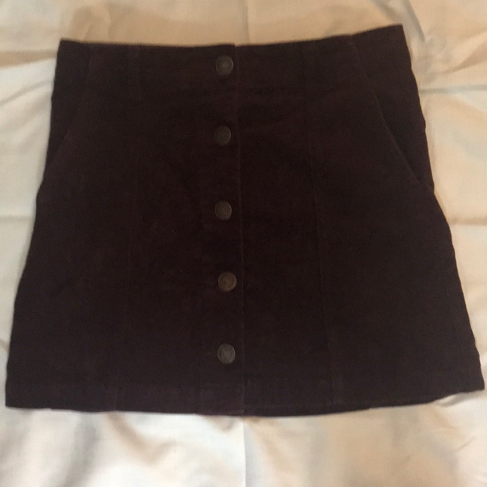Mini corduroy button-up skirt